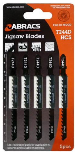 Abracs Decoupeerzaag HCS Tandafstand 4 mm Hout T244D (5 stuks) Abracs Decoupeerzaag HCS Tandafstand 4 mm Hout T244D (5 stuks)