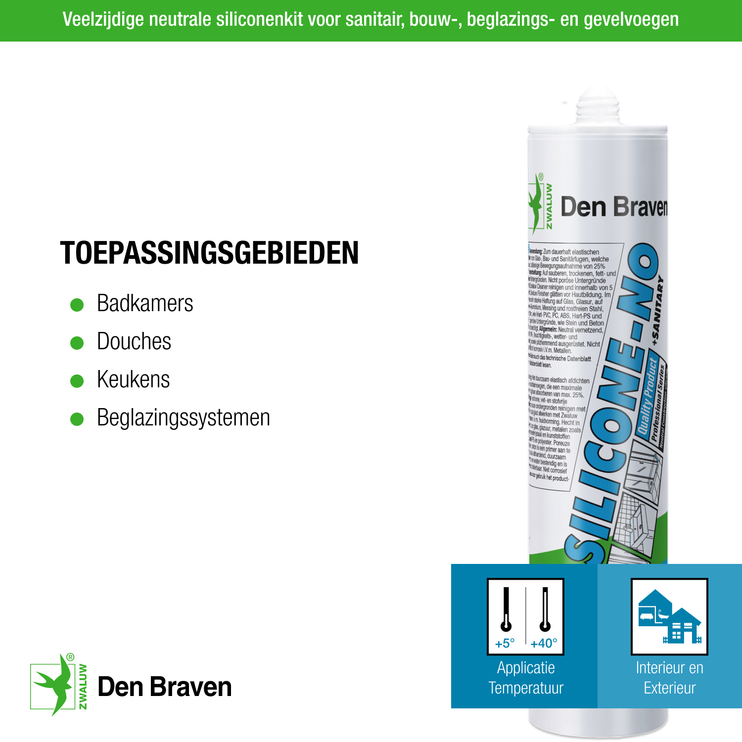 Zwaluw Silicone NO 310 ml Ral9001 / cremewit