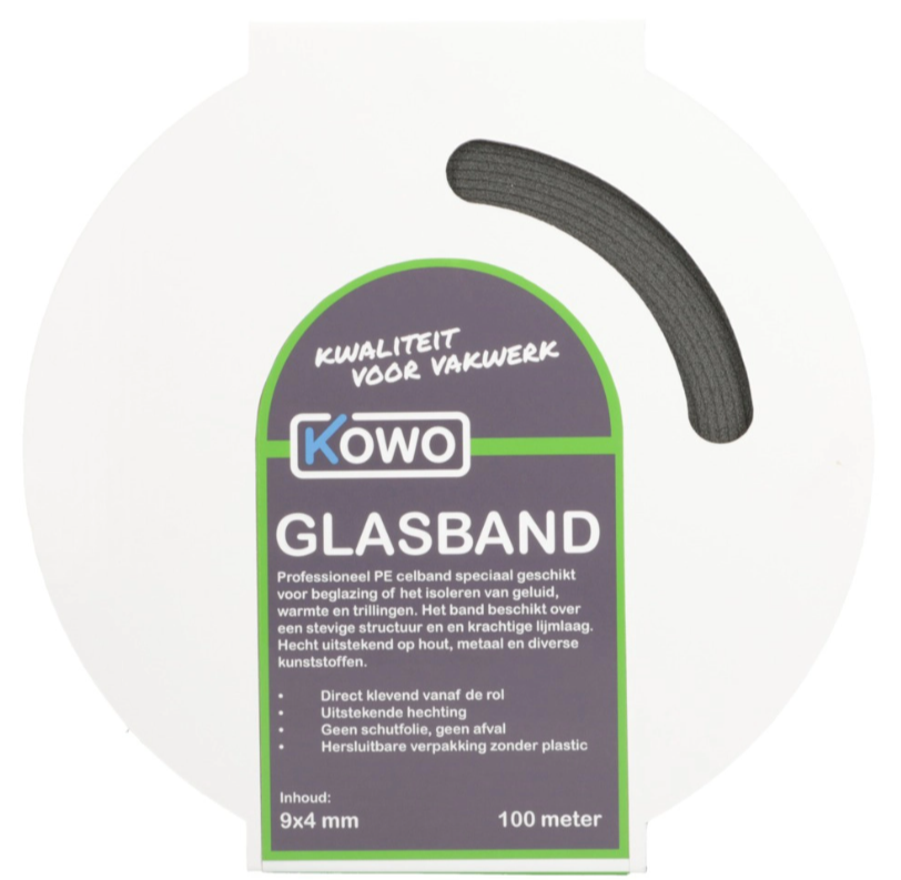 Kowo Celband Sleeve 9x4 mm 10 m Zwart