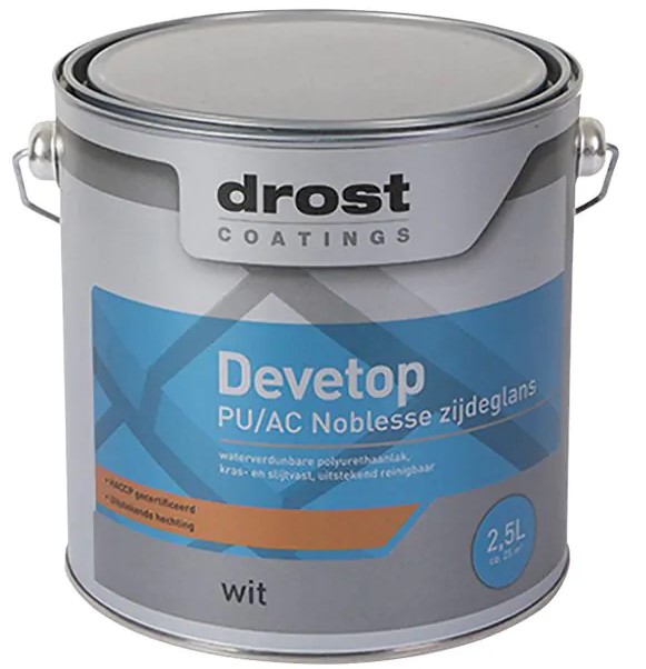 Drost Devetop Pu/Ac Noblesse Spray Zijdeglans 1 ltr RAL9016