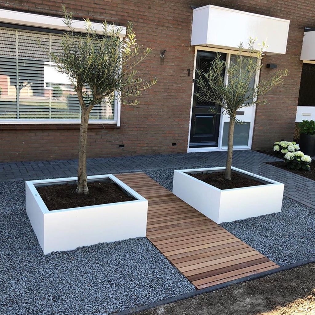 Klaar maat Vooroordeel Stalen plantenbak - 100x100x40 - vierkant laag