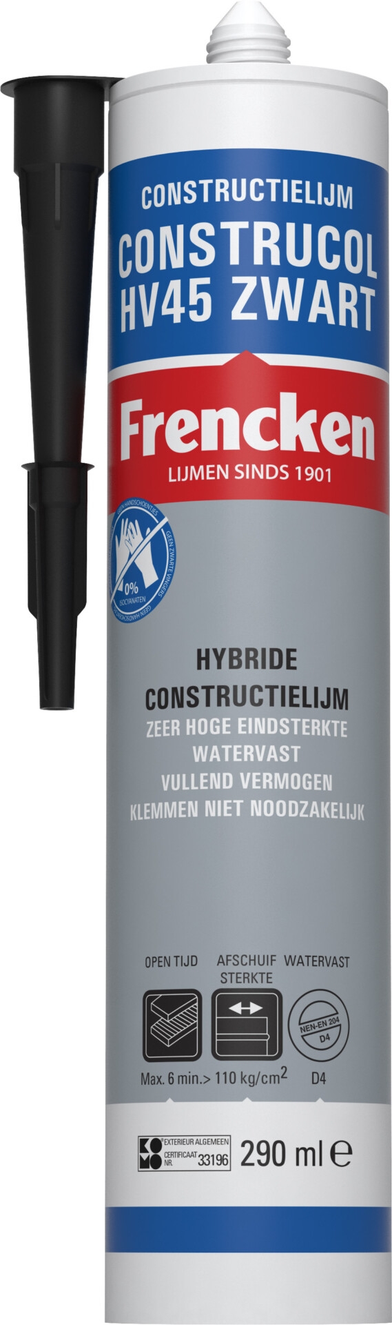 Frencken Construcol hv45 290 ml zwart