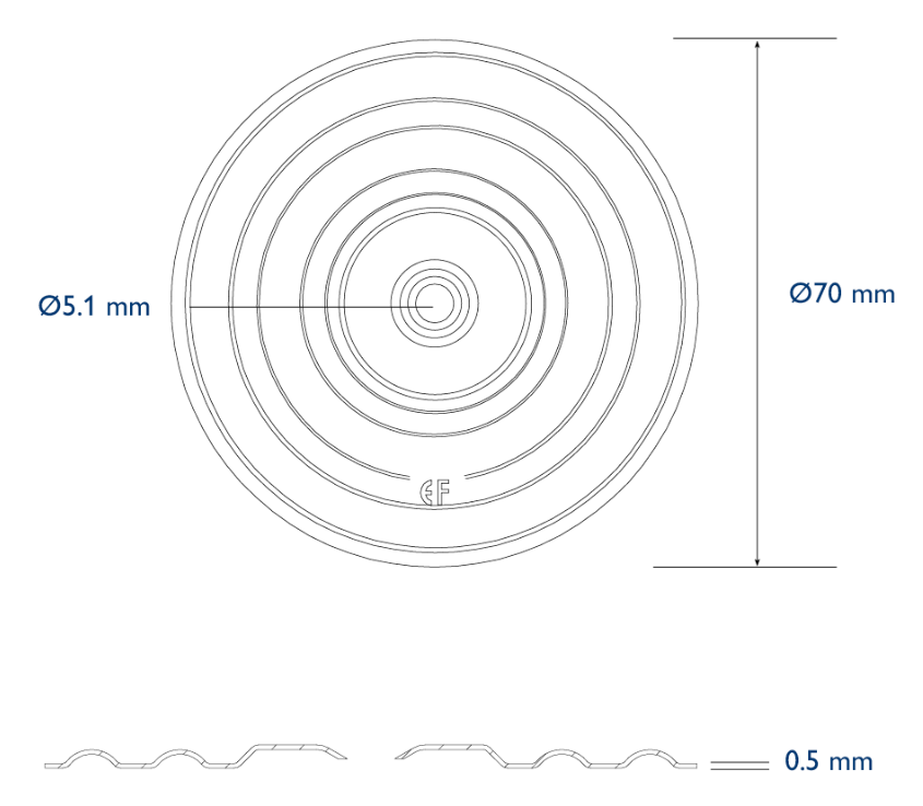 Eurofast drukverdeelplaat Ø 70 x 0.5 mm N5 vlak 500 stuks