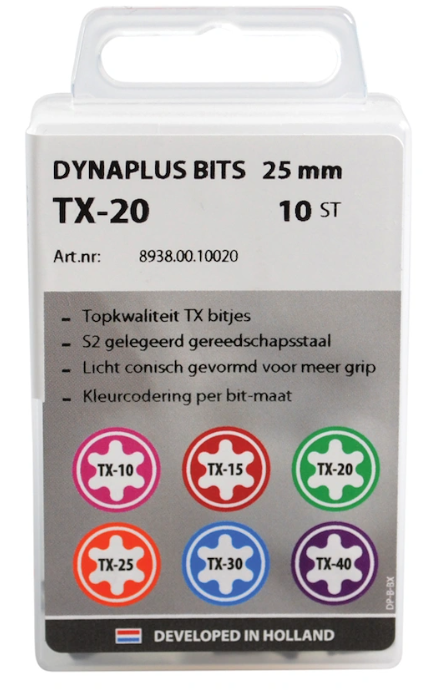 Dynaplus Schroefbit 25MM TX-10 Roze (10)