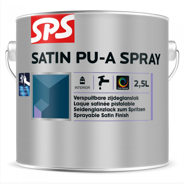Sps Satin PU-A Spray 2,5 ltr Wit
