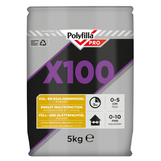 PolyFilla Pro X100 Filler and Leveling Compound Bag 5kg PolyFilla Pro X100 Filler and Leveling Compound Bag 5kg