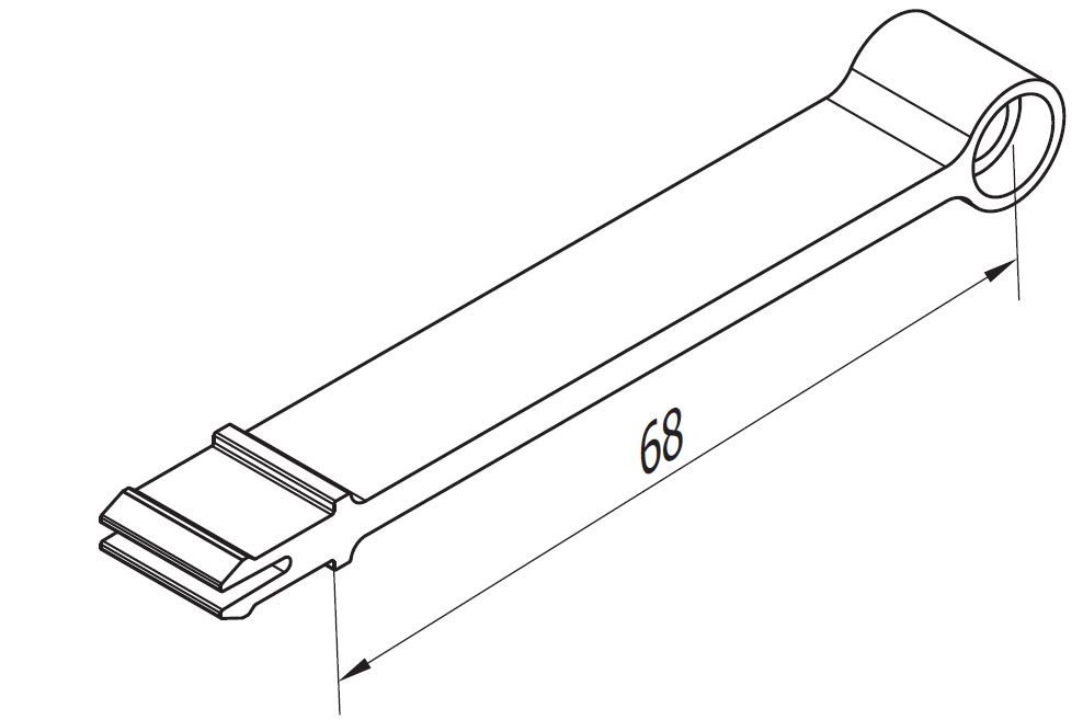 Hendel 68 mm wit