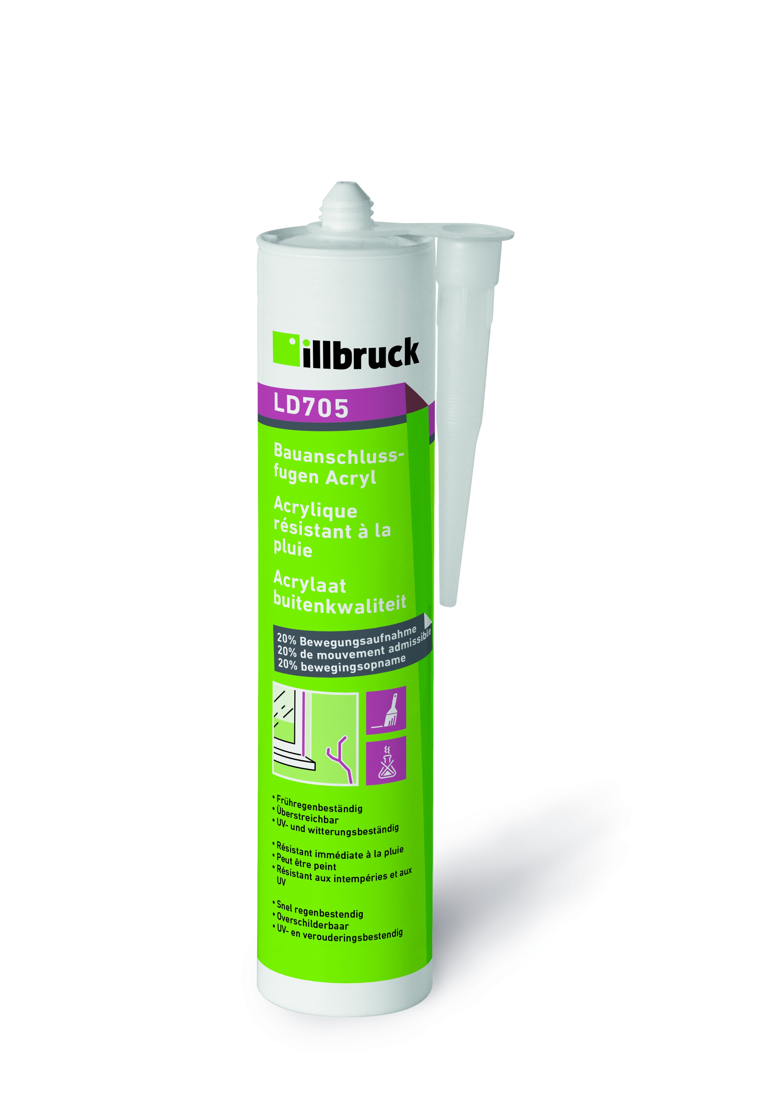Illbruck LD705 Acrylic Sealant Outdoor Quality 310 ml White Illbruck LD705 Acrylic Sealant Outdoor Quality 310 ml White