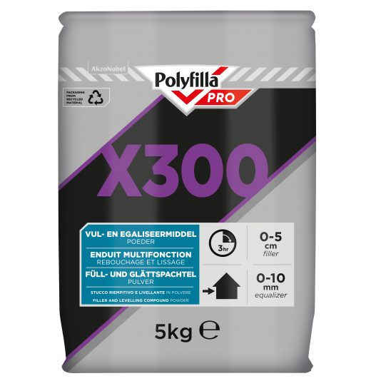 PolyFilla Pro X300 Vul- en Egaliseermiddel 5 kg PolyFilla Pro X300 Vul- en Egaliseermiddel 5 kg