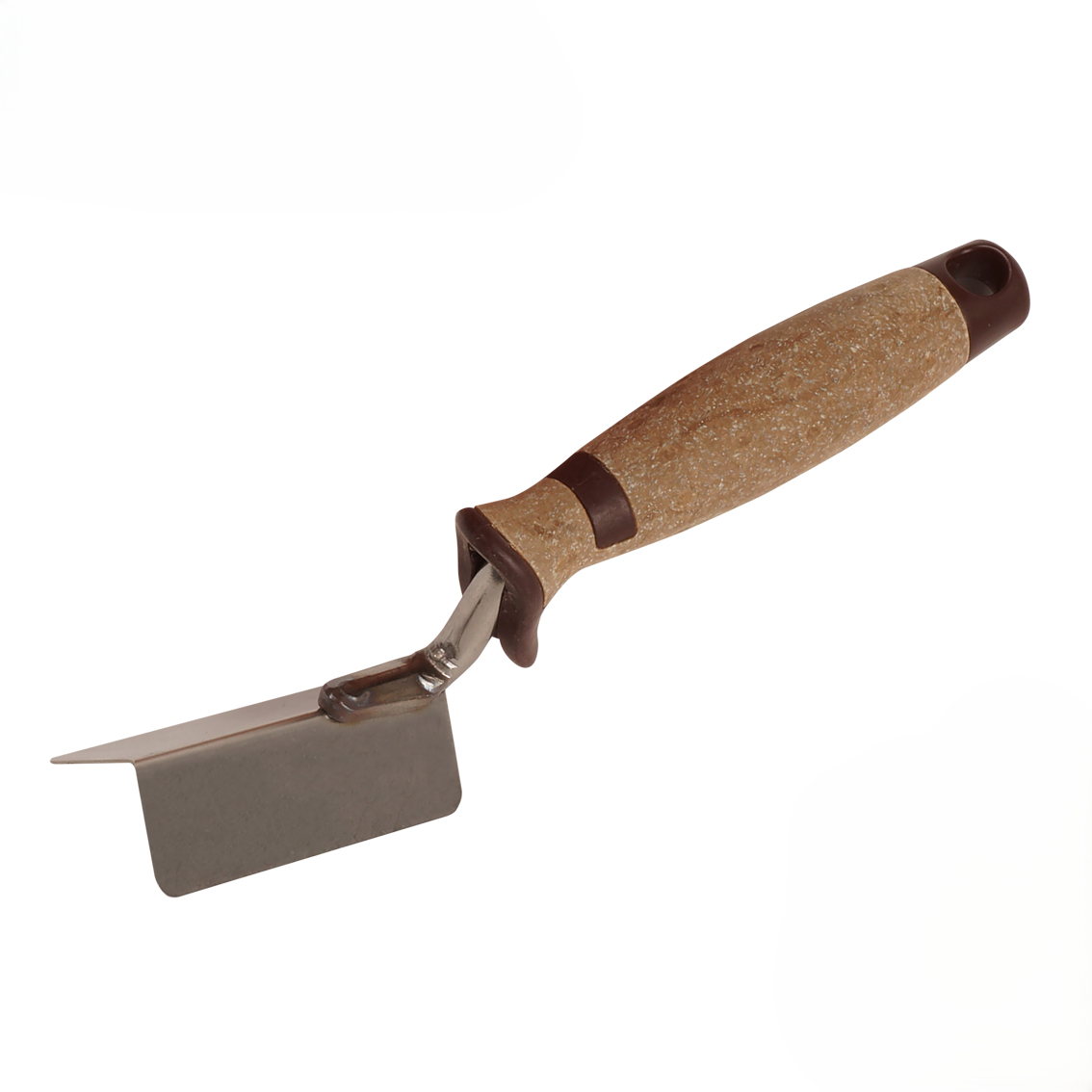 Super Prof Hoekschop ECO PURE uitwendig scherp RVS met lederen greep (80x60mm) Super Prof Hoekschop ECO PURE uitwendig scherp RVS met lederen greep (80x60mm)