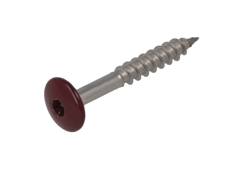 Dak&Gevel Kleurkopschr 4.8X38 Rvs-A2 Wijnrood Ral3005 (50)